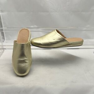 J. Crew Gold Metallic Mules - Size 5
